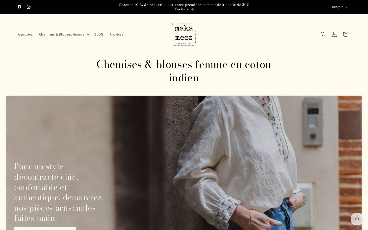 makameez.fr homepage screenshot