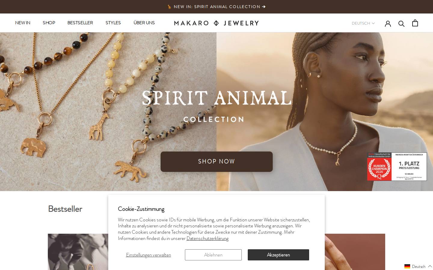 makarojewelry.com homepage screenshot
