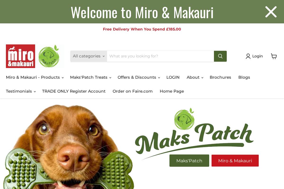 Makauri homepage screenshot