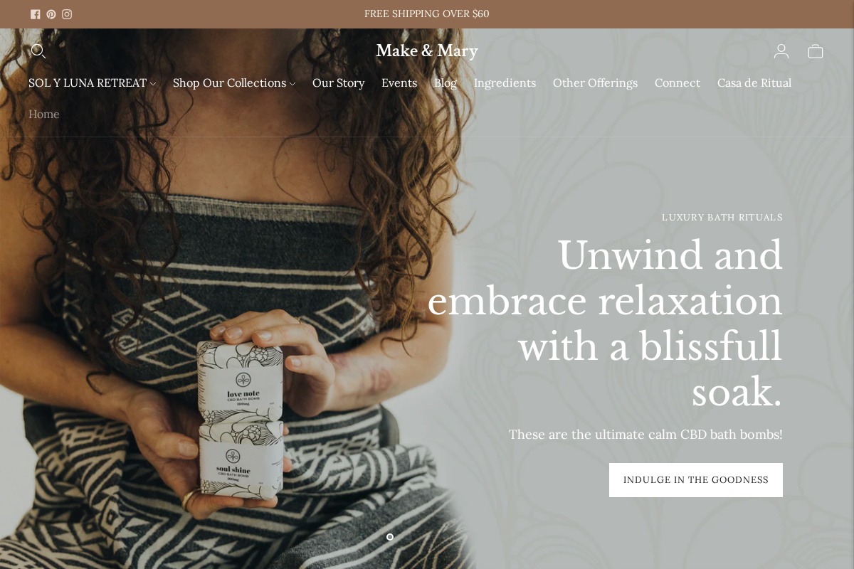 makeandmary.com homepage screenshot