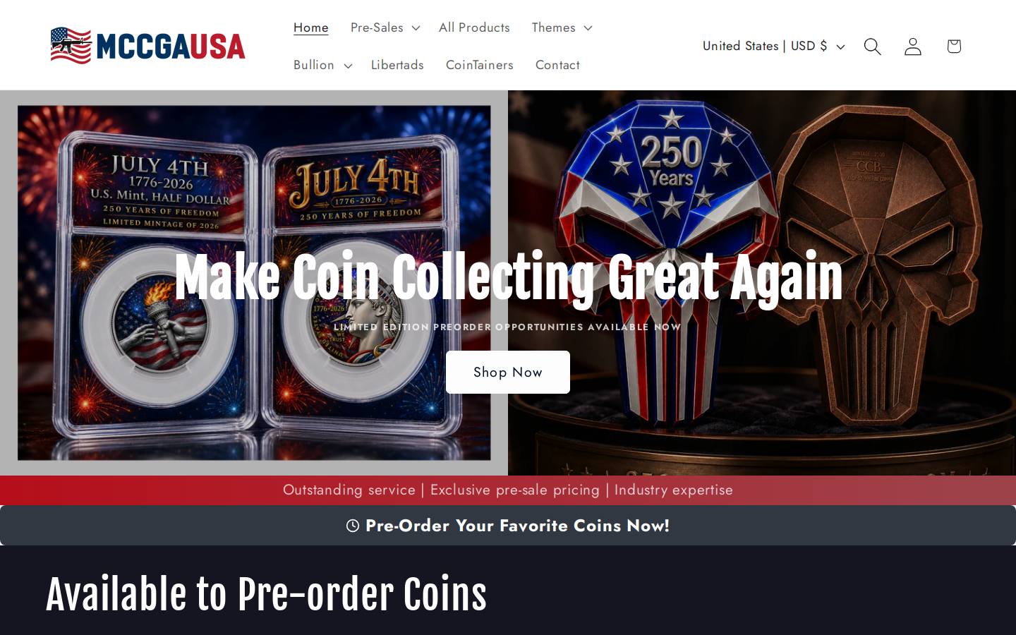 makecoincollectinggreatagain.com homepage screenshot