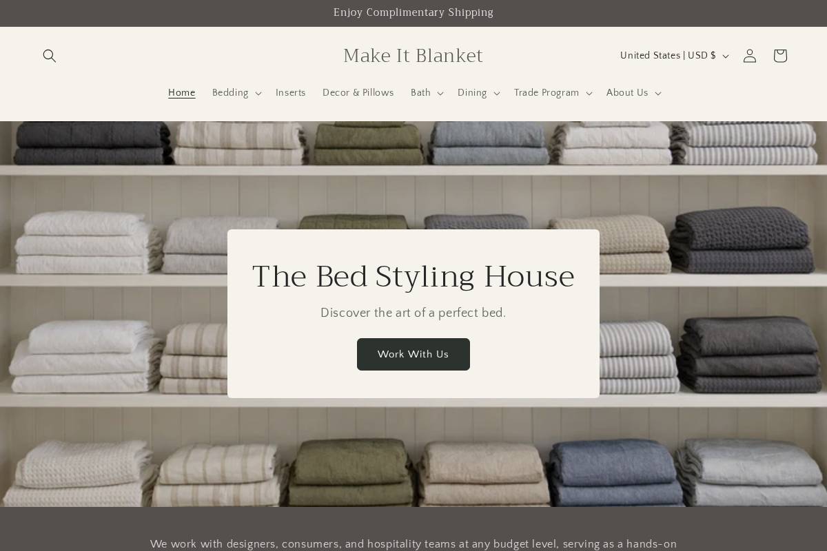 makeitblanket.com homepage screenshot