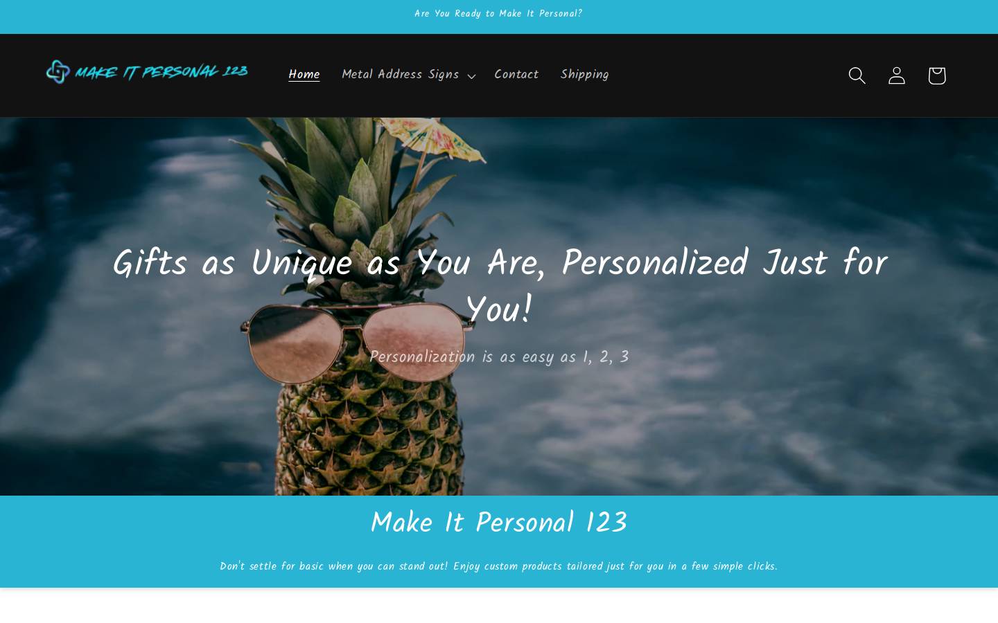 makeitpersonal123.com homepage screenshot