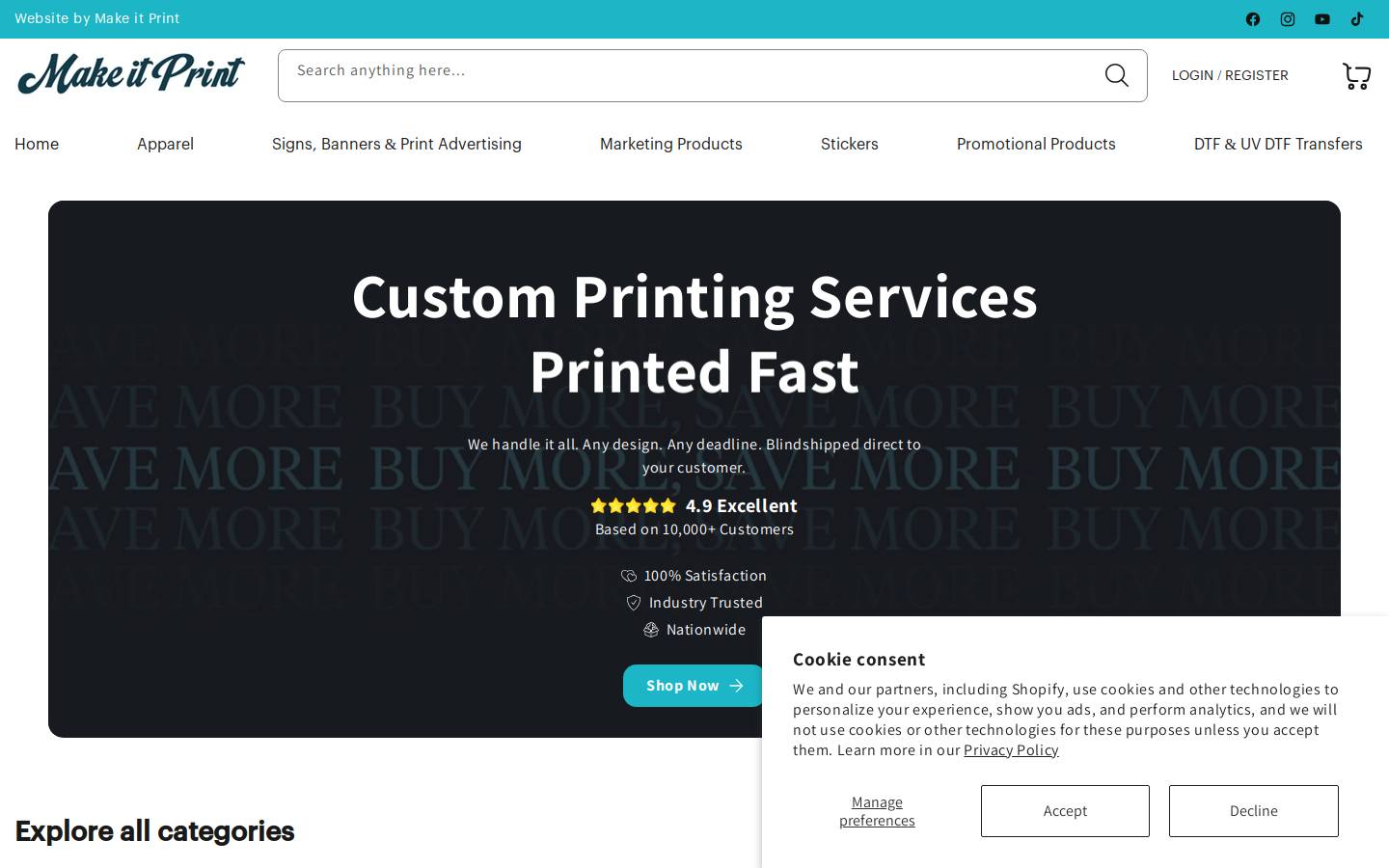 makeitprints.com homepage screenshot