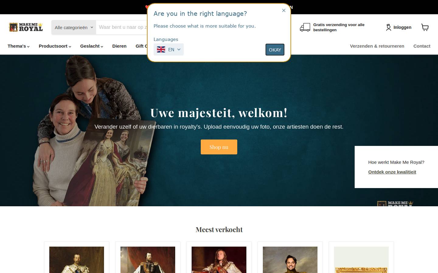 Make Me Royal homepage screenshot