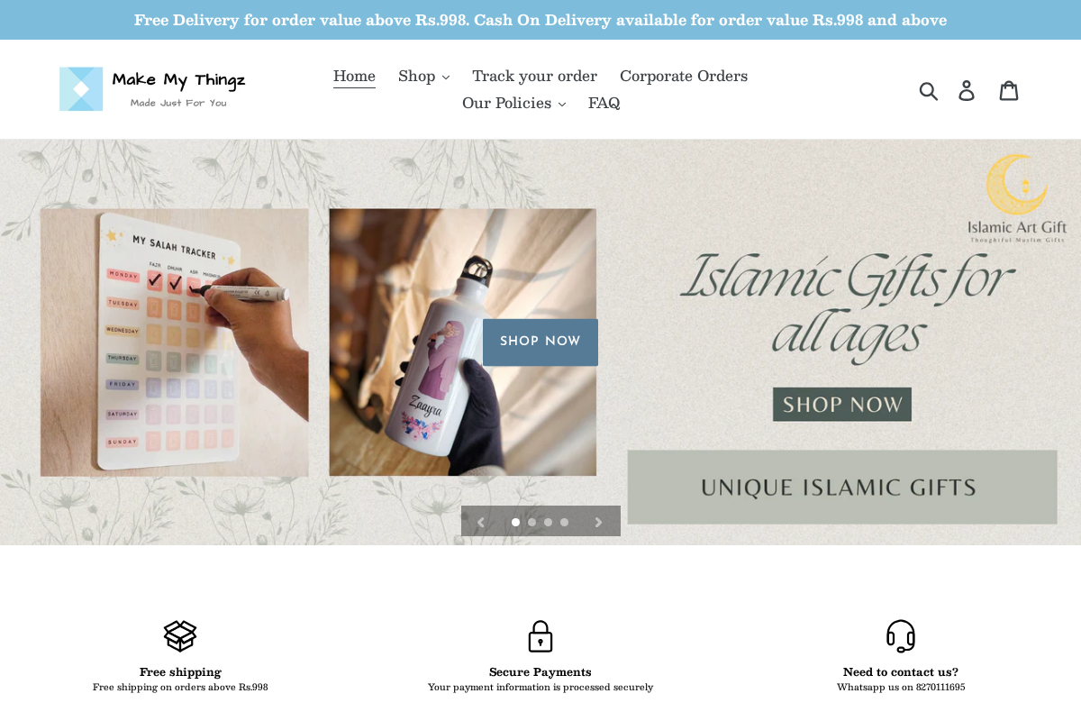 Make My Thingz homepage screenshot