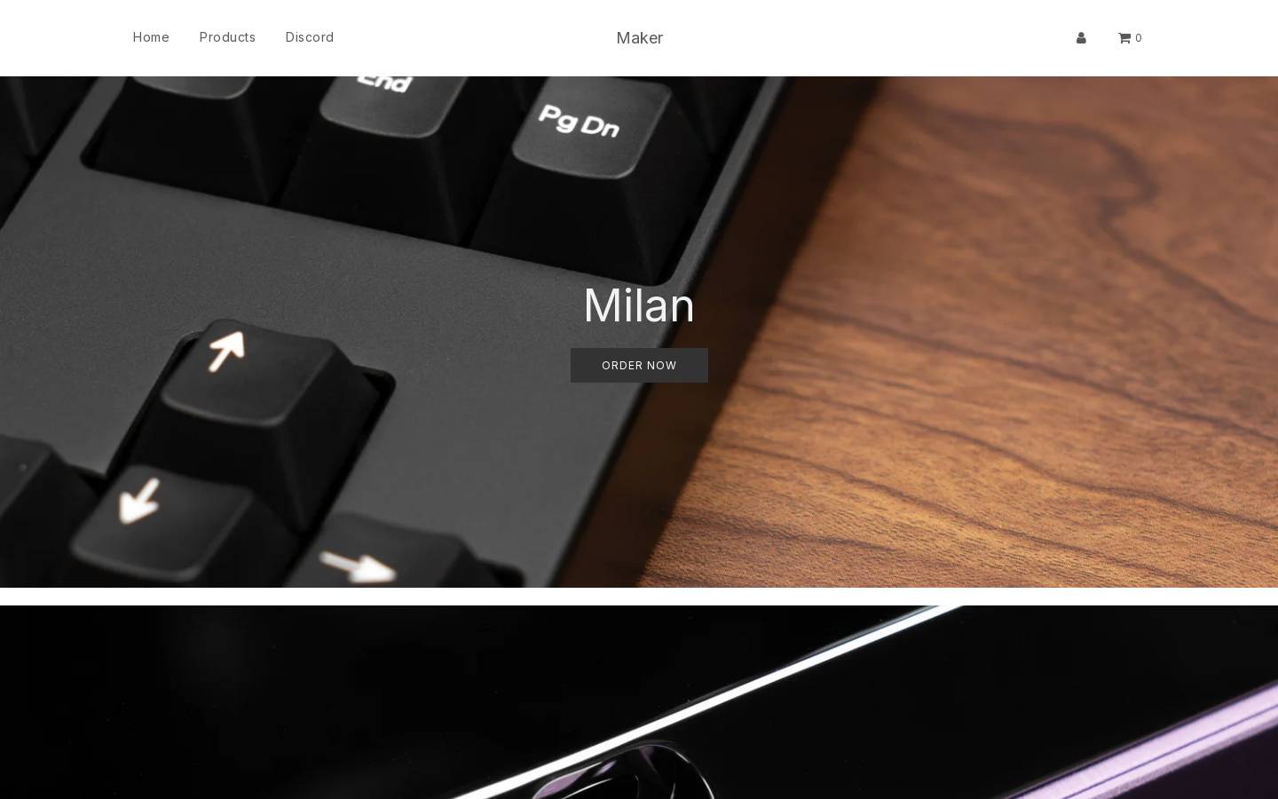 Makerkeyboards homepage screenshot