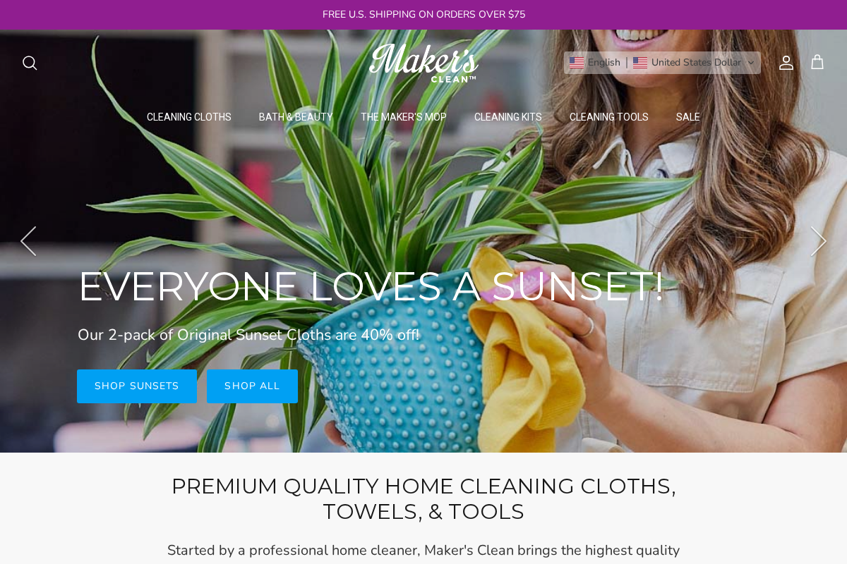 Maker's Clean homepage screenshot