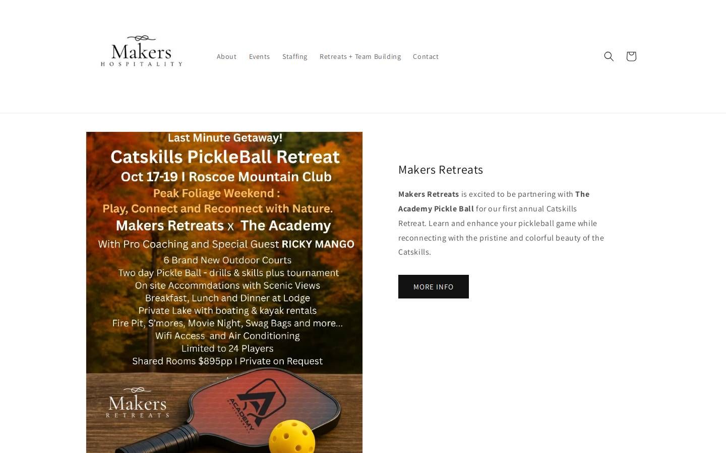 makershospitality.com homepage screenshot