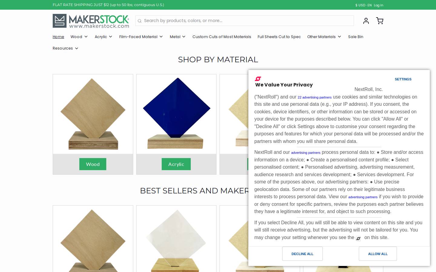 makerstock.com homepage screenshot