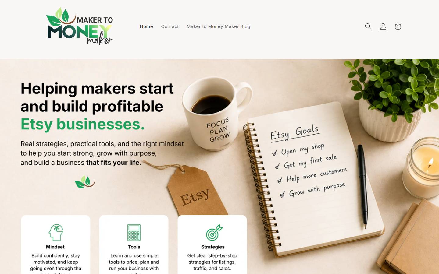 makertomoneymaker.com homepage screenshot