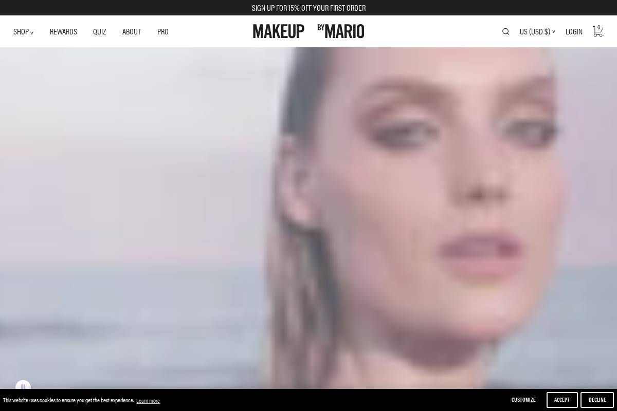 makeupbymario.com homepage screenshot