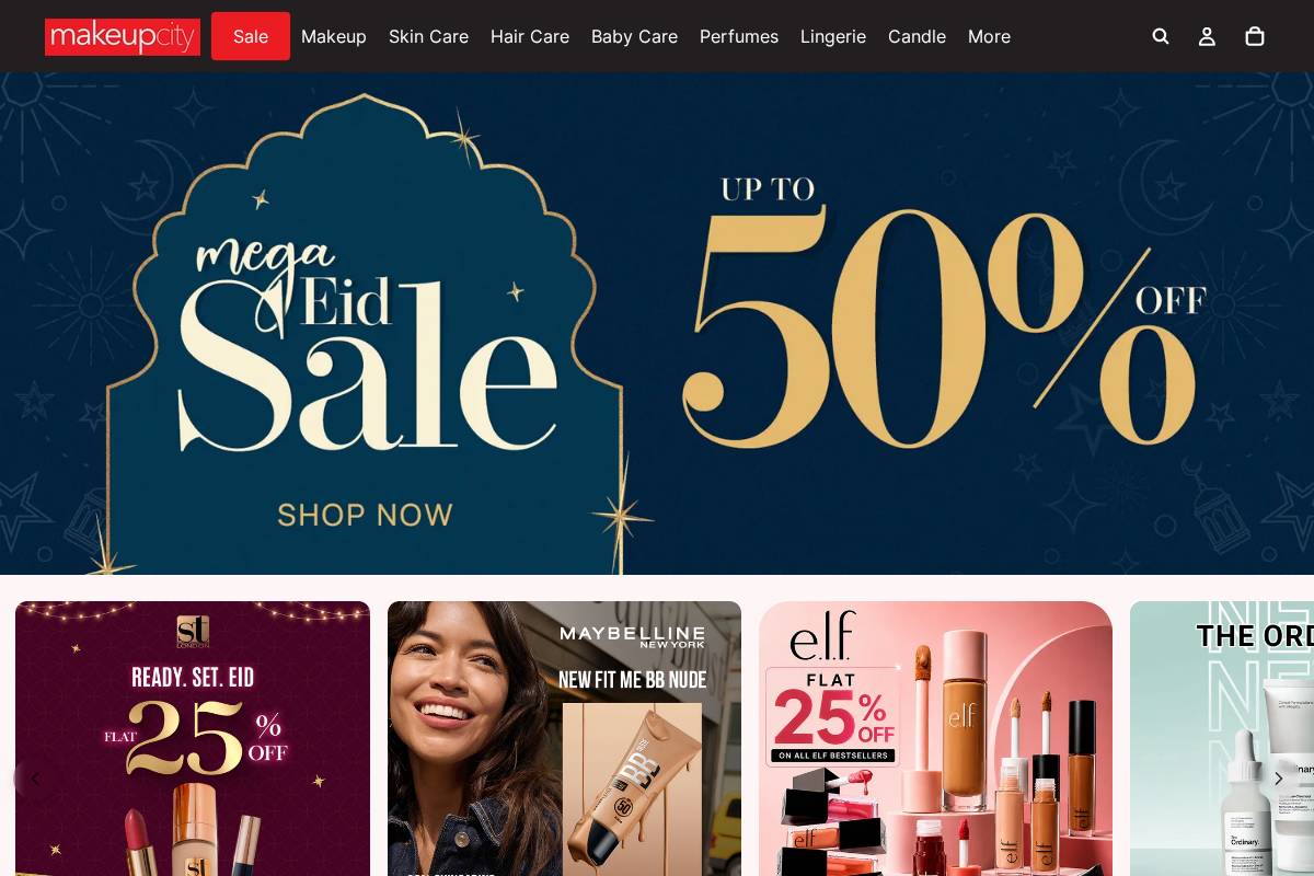 makeupcityshop.com homepage screenshot