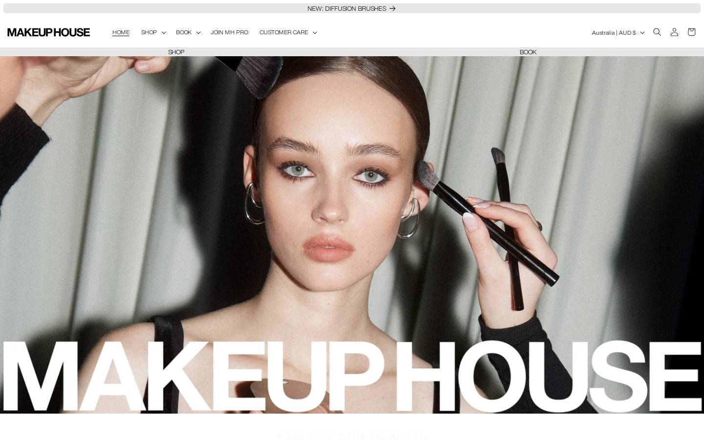 makeuphouseaustralia.com homepage screenshot