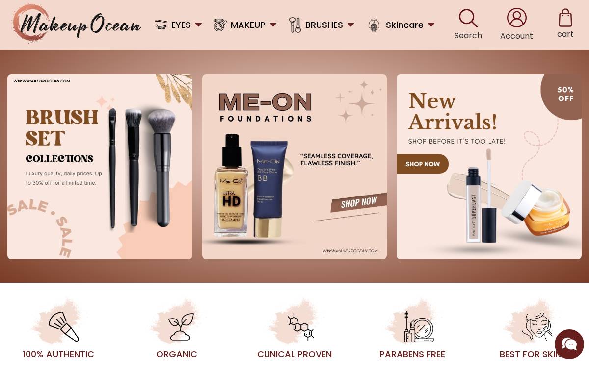 Makeupocean homepage screenshot