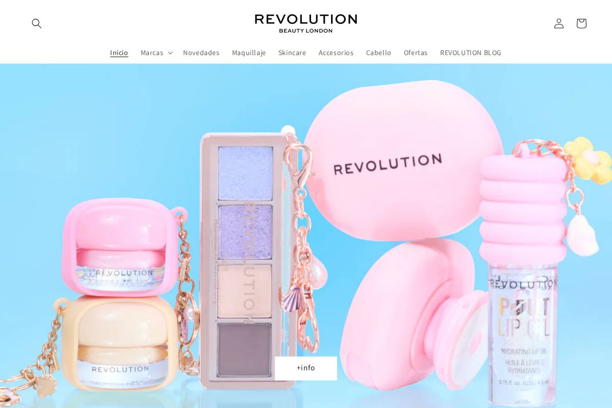 Revolution Beauty ES homepage screenshot