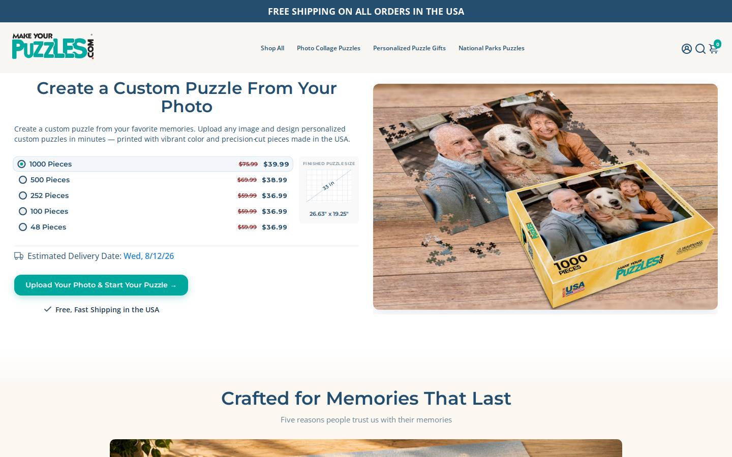 MakeYourPuzzles homepage screenshot