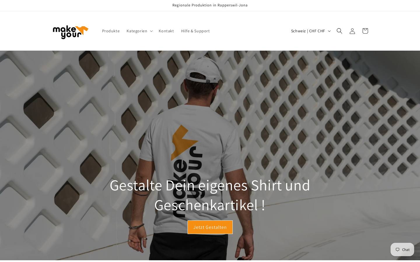 makeyourshirt.ch homepage screenshot