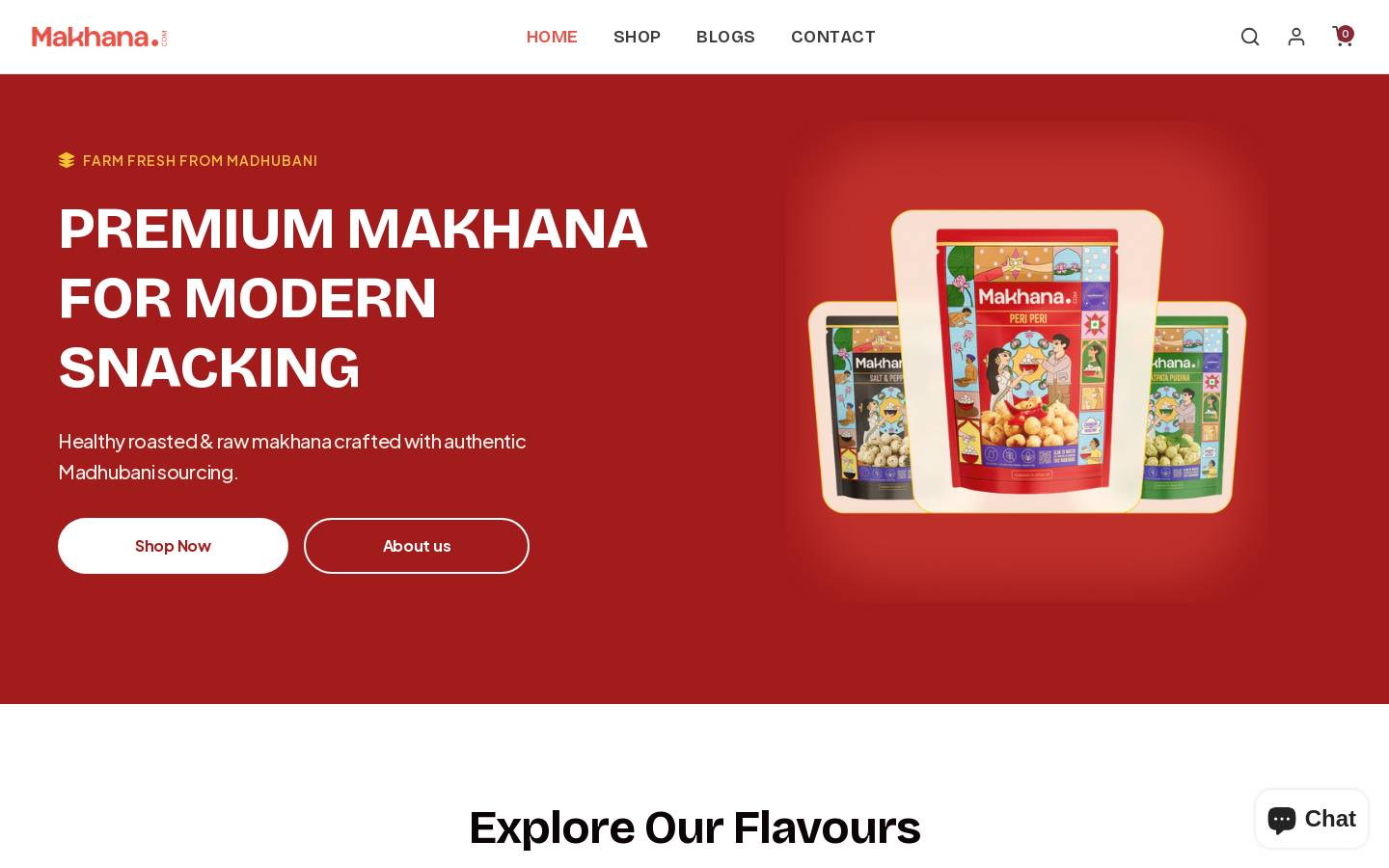 makhana.com homepage screenshot