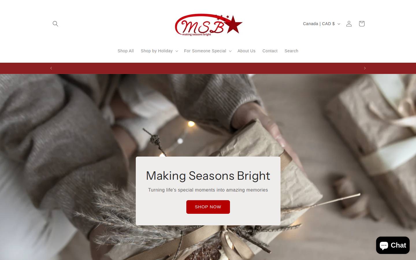 makingseasonsbright.ca homepage screenshot