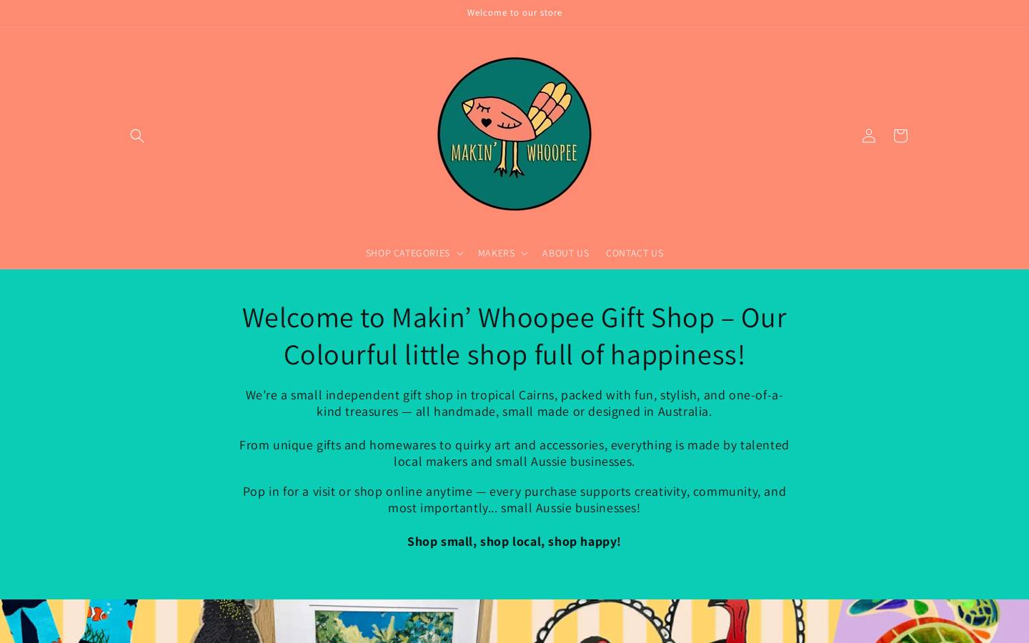 makinwhoopeegiftshop.com homepage screenshot