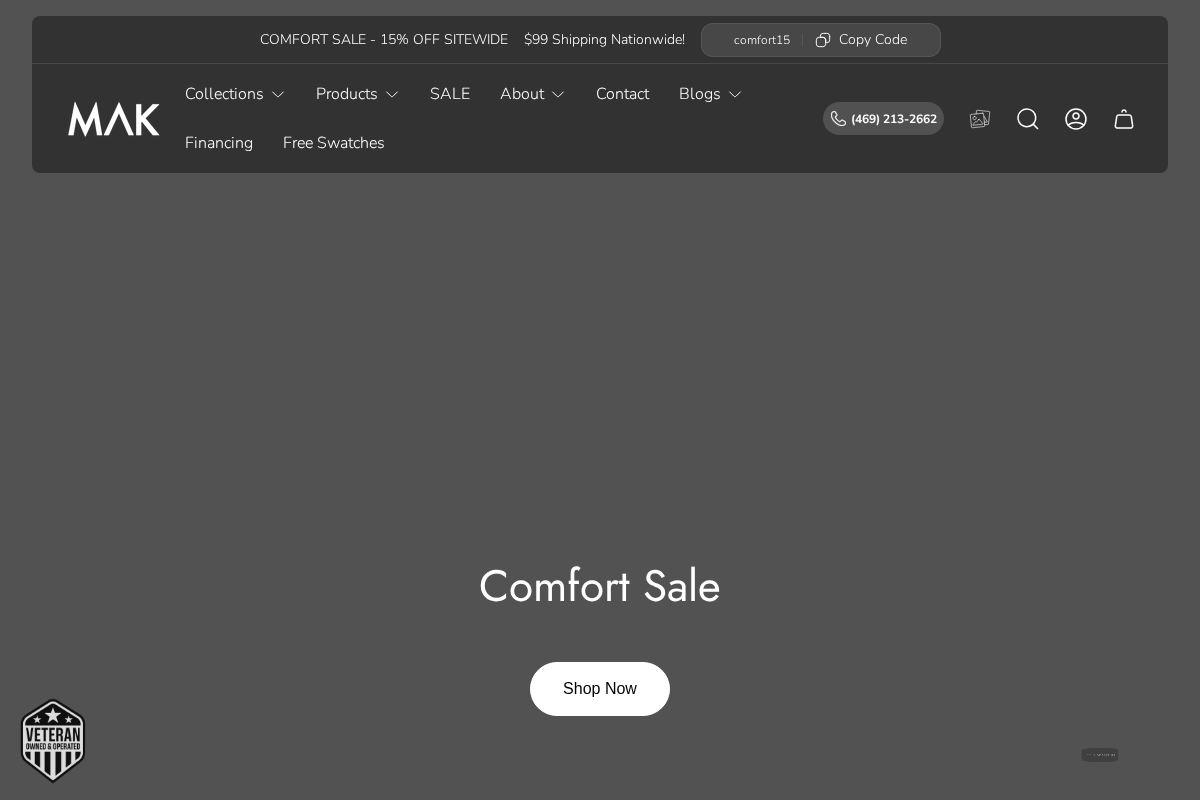 MAK Modern homepage screenshot