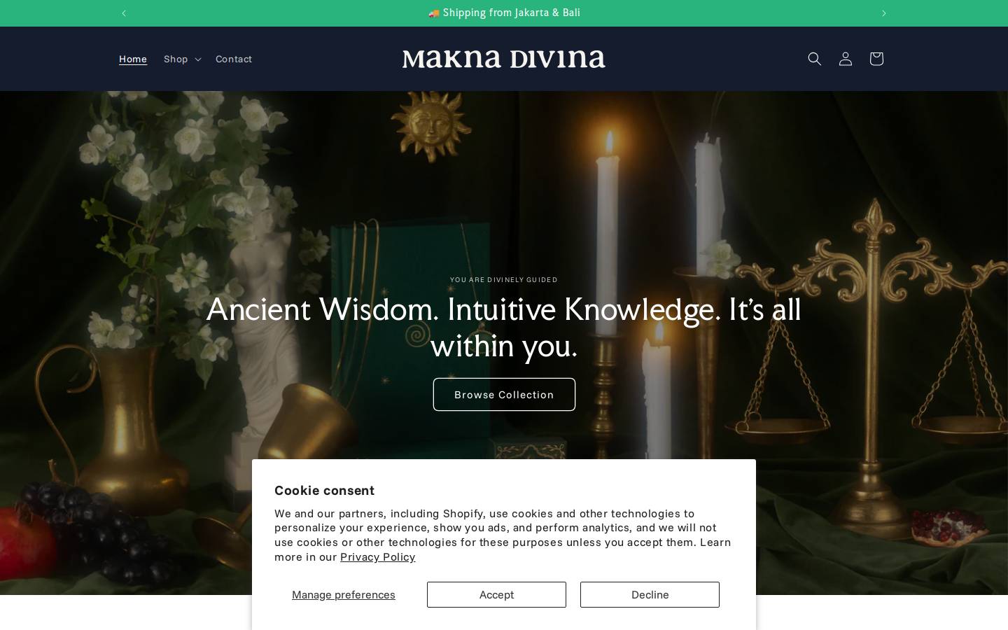 maknadivina.com homepage screenshot