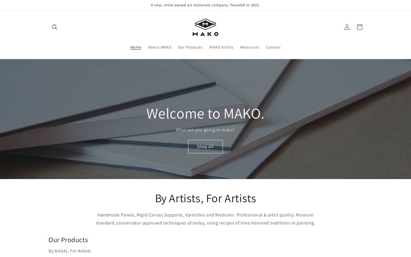 mako.supply homepage screenshot