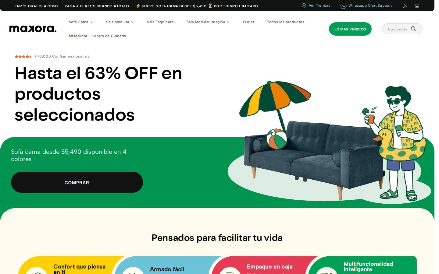 Makora homepage screenshot