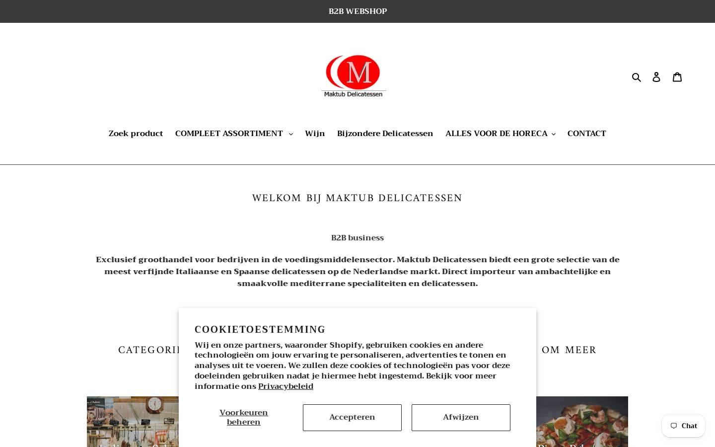 maktubdelicatessen.nl homepage screenshot