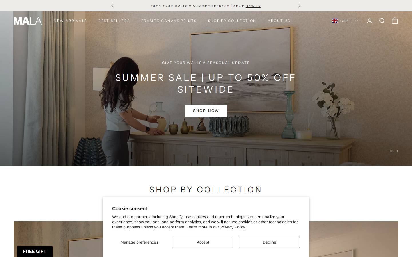 Mala Art Co. homepage screenshot