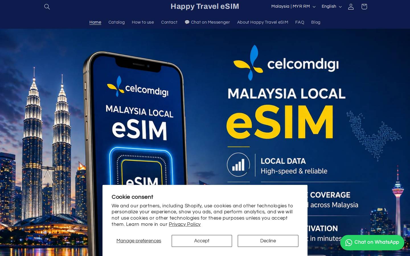 malaysia-esim.com homepage screenshot