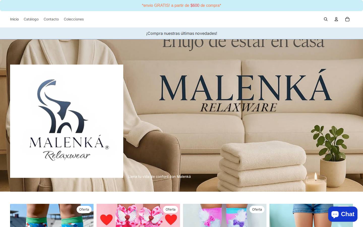malenka.com.mx homepage screenshot