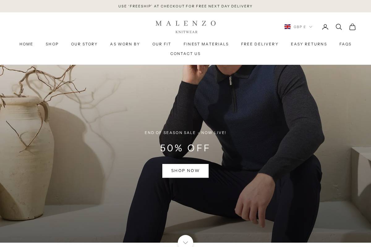 Malenzo  homepage screenshot