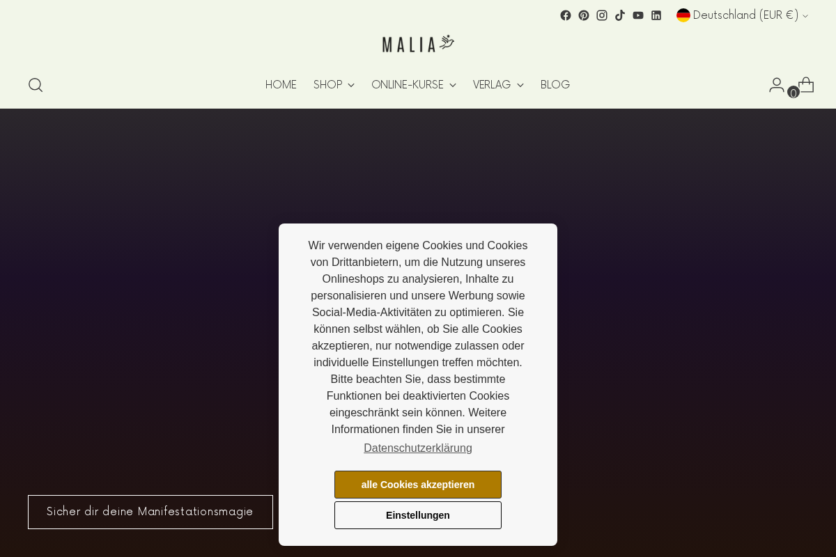 Malia Verlag homepage screenshot