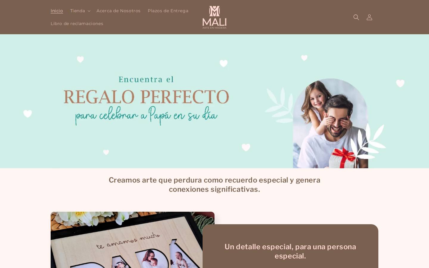maliarteenmadera.com homepage screenshot