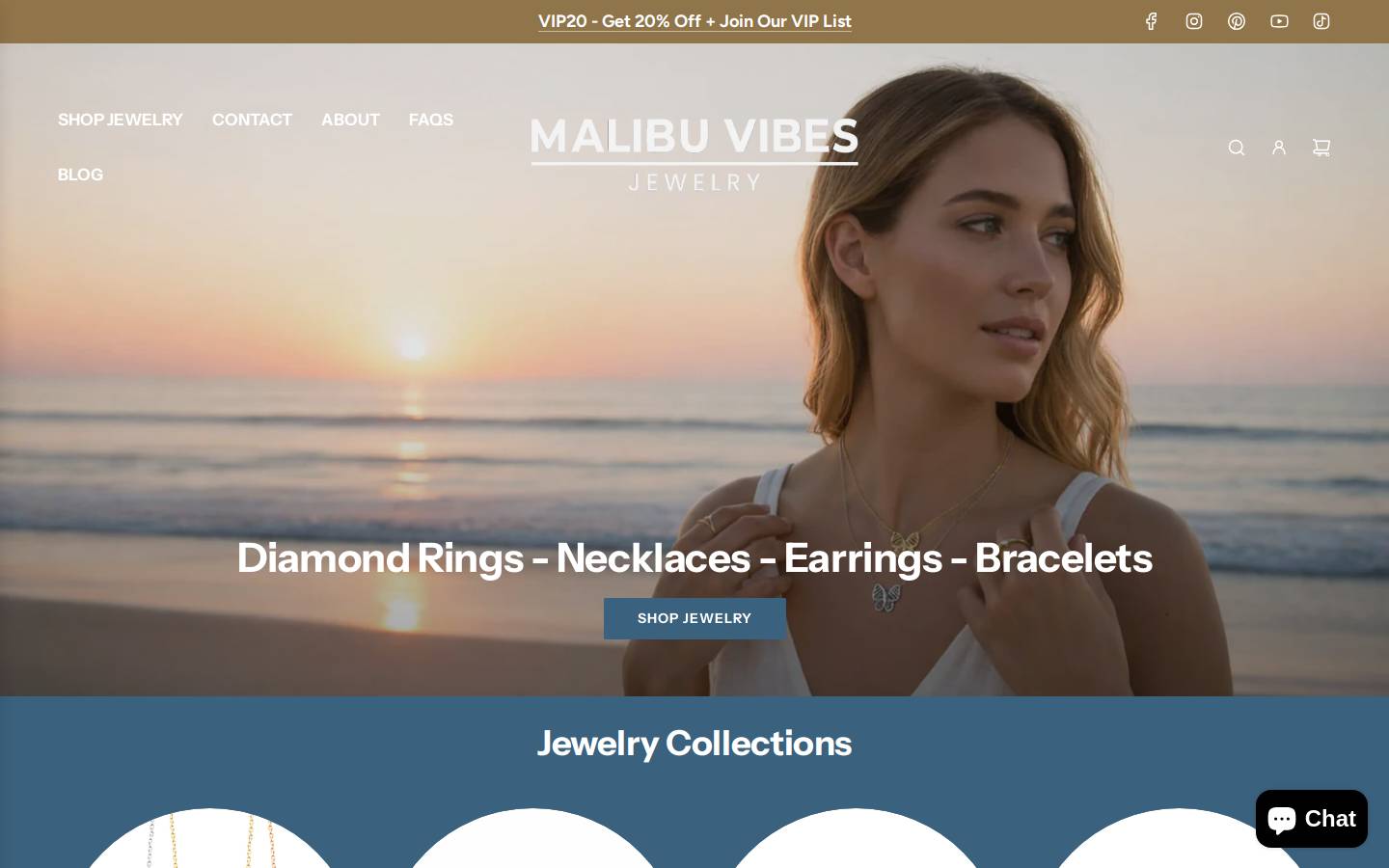 malibuvibesjewelry.com homepage screenshot
