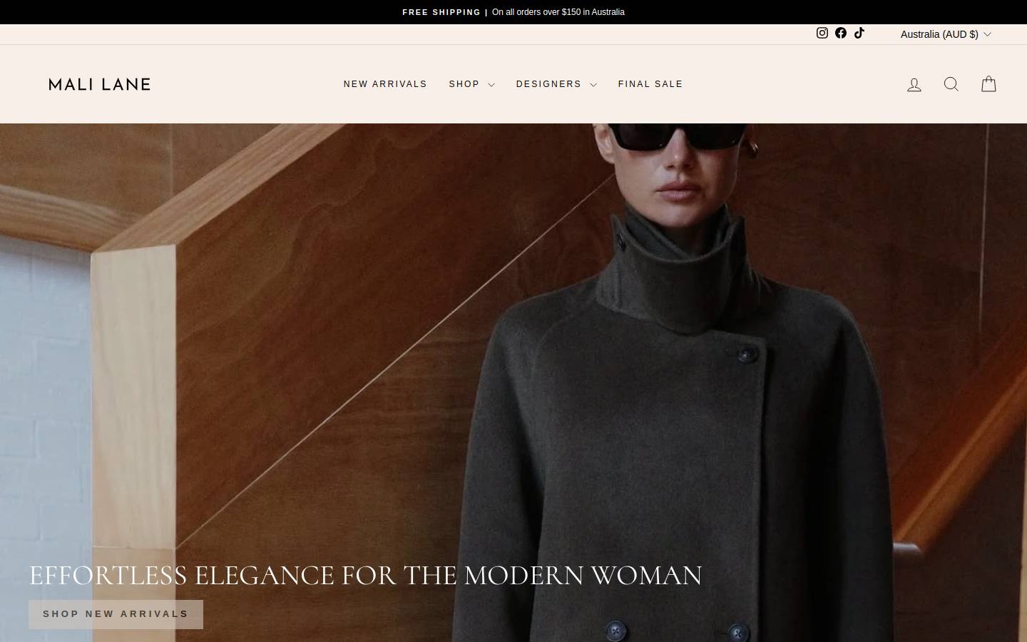 malilane.com.au homepage screenshot