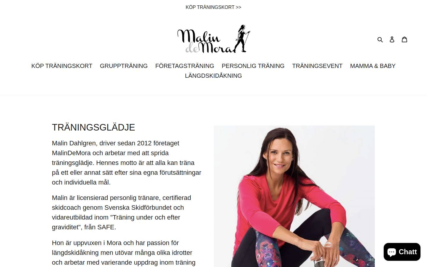 malindemora.se homepage screenshot
