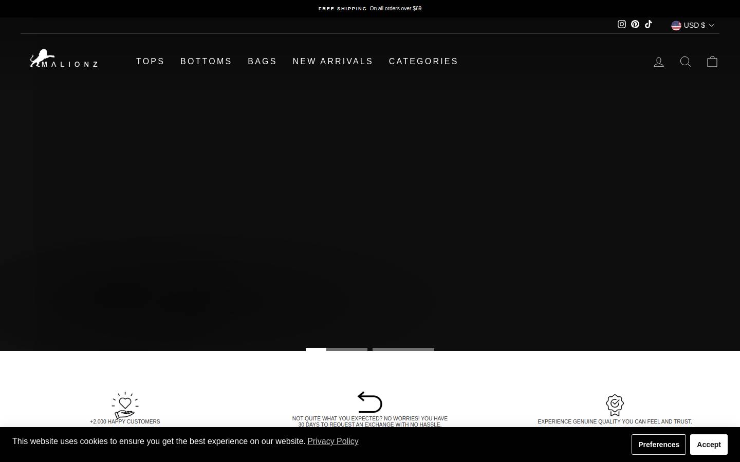 Malionz homepage screenshot