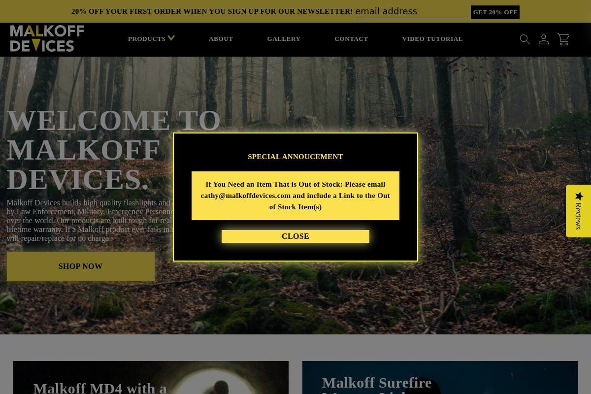 Malkoff Devices High Power LED Flashlights and LED Conversions homepage screenshot