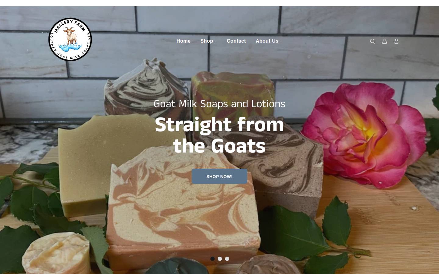 malleryfarmsqueakygoatmilksoaps.com homepage screenshot