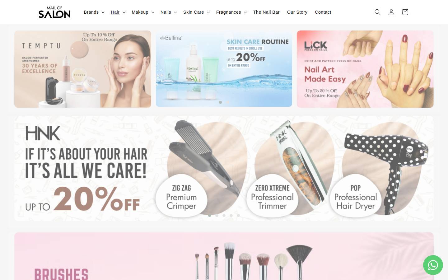 mallofsalon.com homepage screenshot