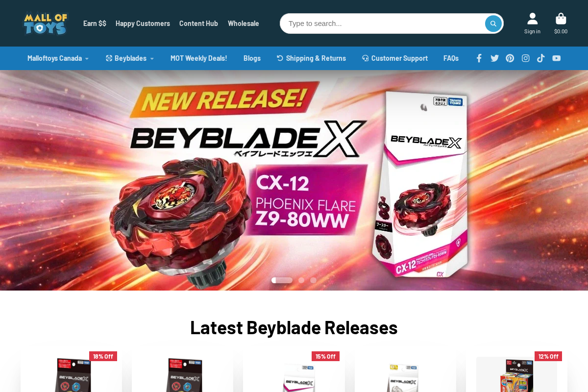 malloftoys.com homepage screenshot