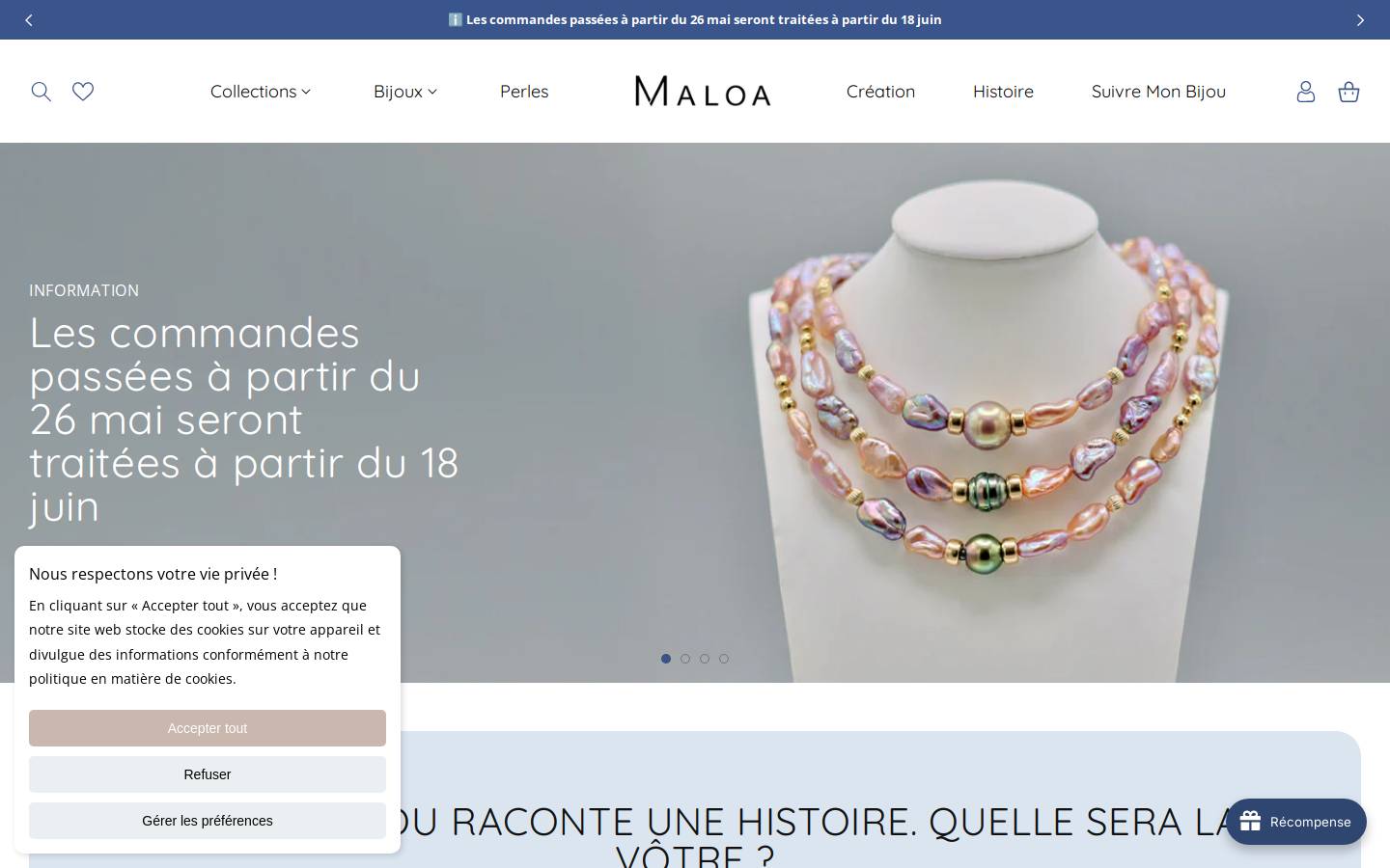 maloapearl.fr homepage screenshot