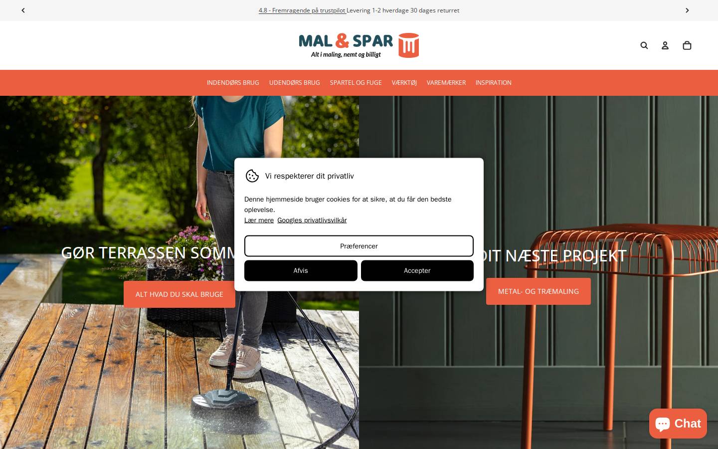 Mal & Spar homepage screenshot