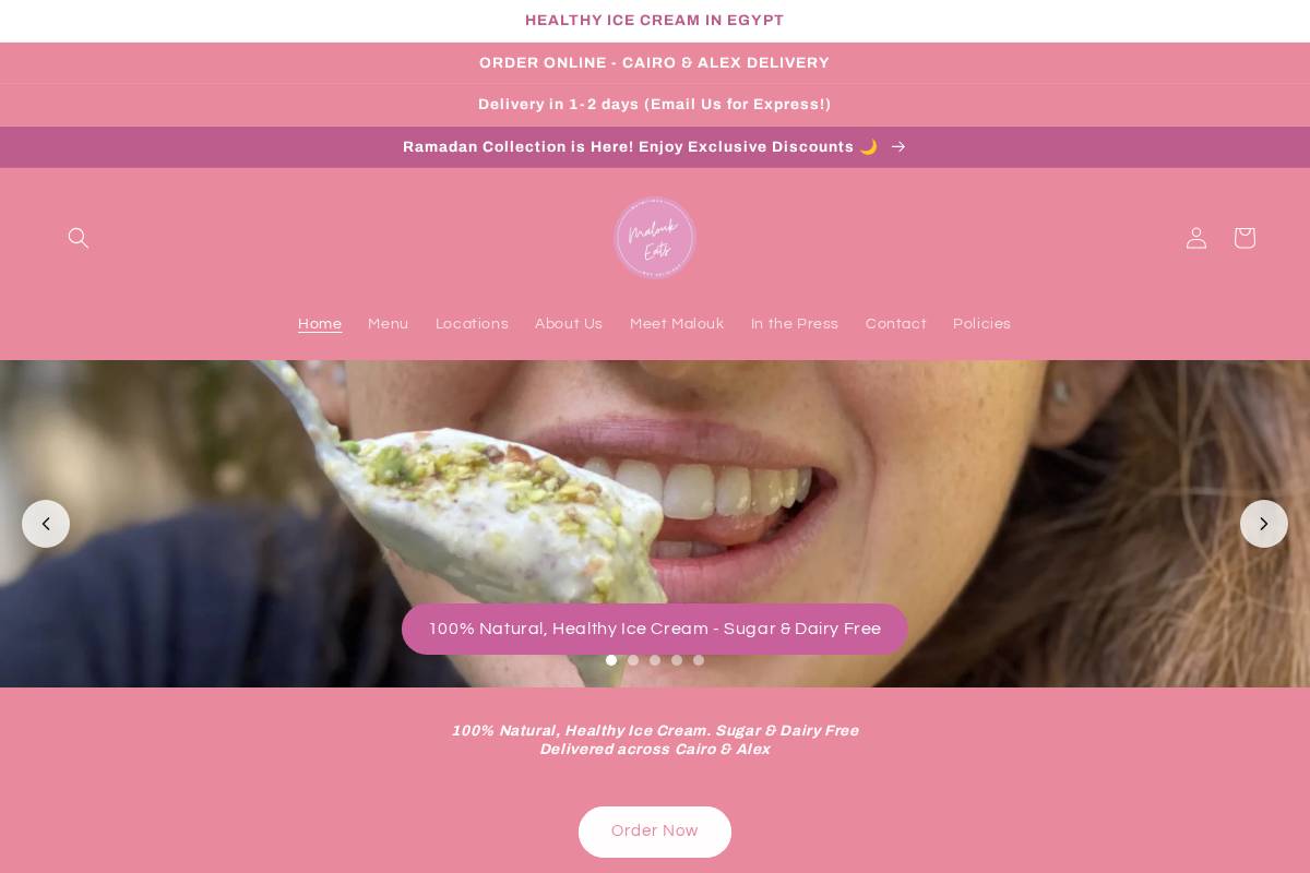 maloukeats.com homepage screenshot