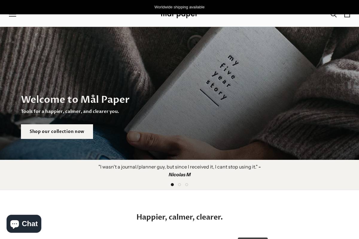 Mål Paper homepage screenshot