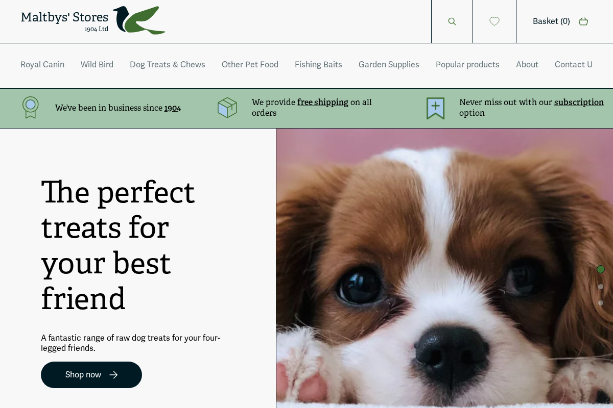 Maltbys Stores Est. 1904 Ltd homepage screenshot