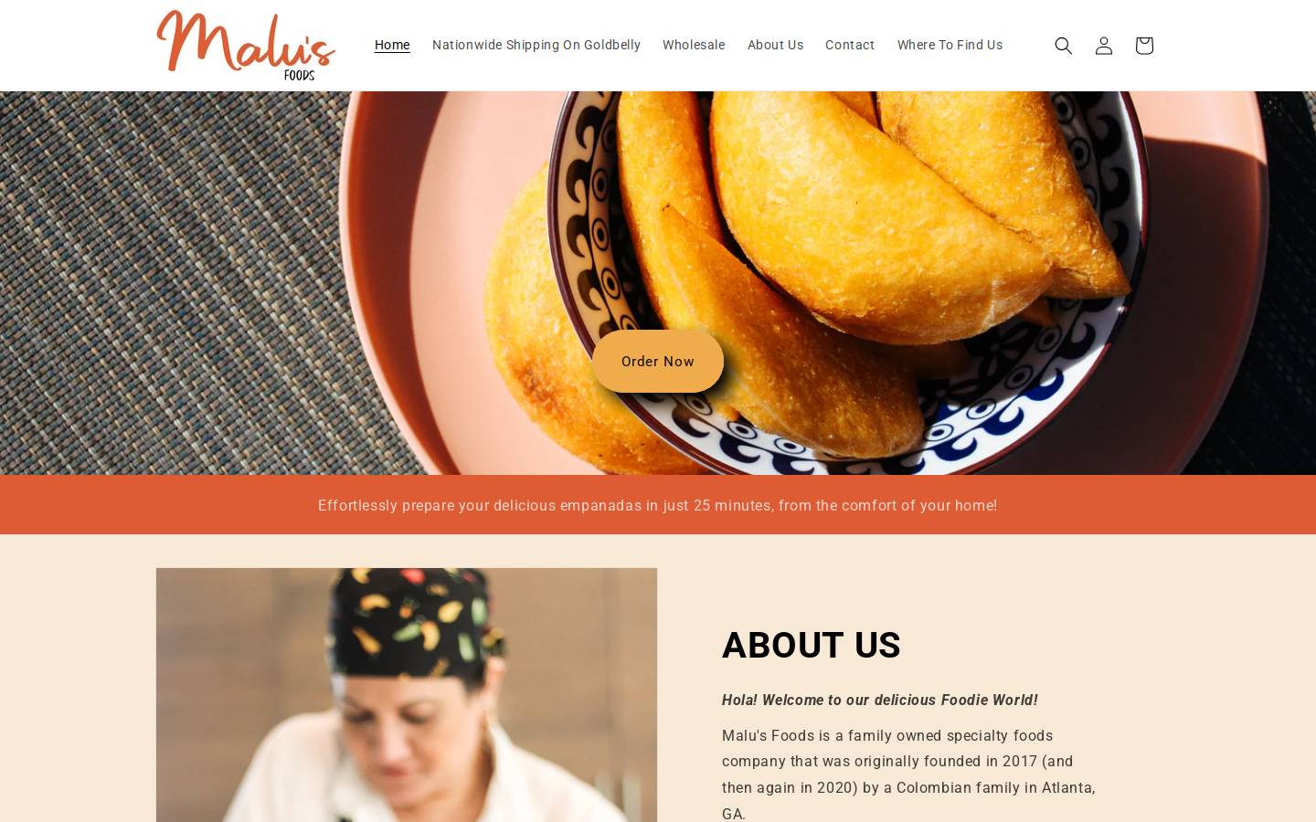 malusfoods.com homepage screenshot